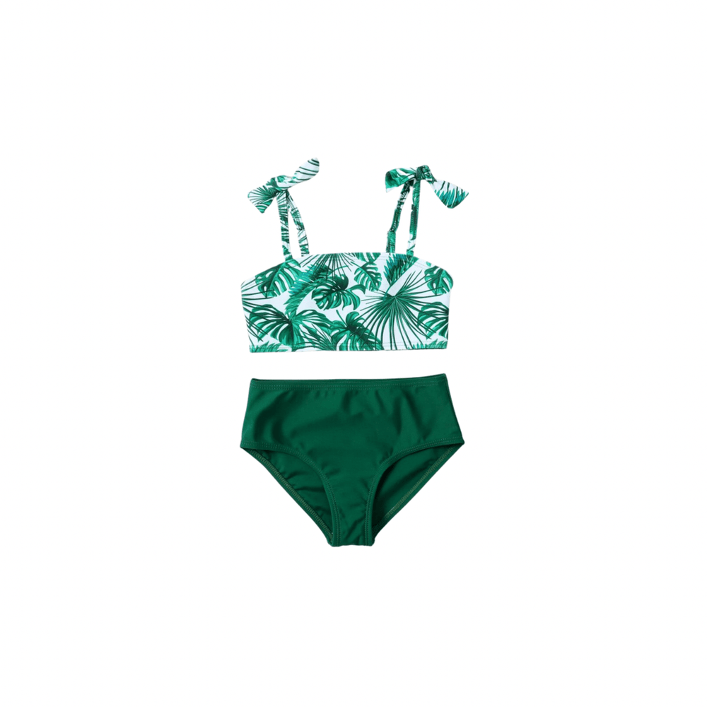 Girls Tropical Print Bikini Bathing Suit