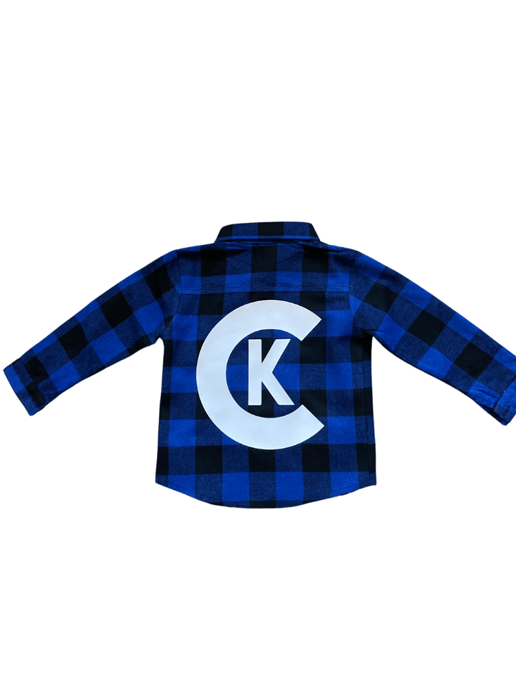 BLUE AND BLACK CLASSIC LOGO FLANNEL